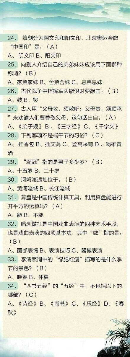 100道聯(lián)考文化常識(shí)題，測測這些題你都會(huì)嗎